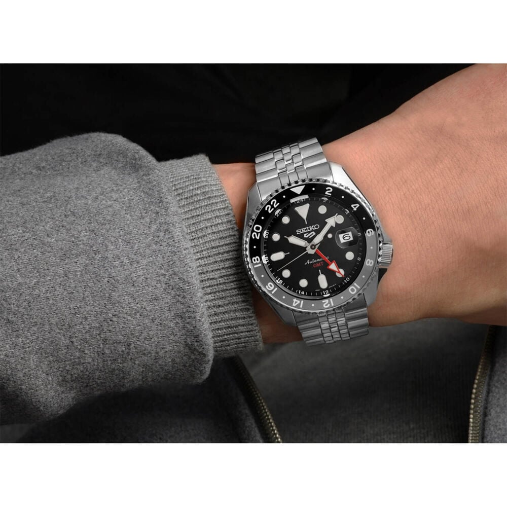 Seiko 5 Sports "Black Grape" 42.5mm Black Dial Bracelet Watch