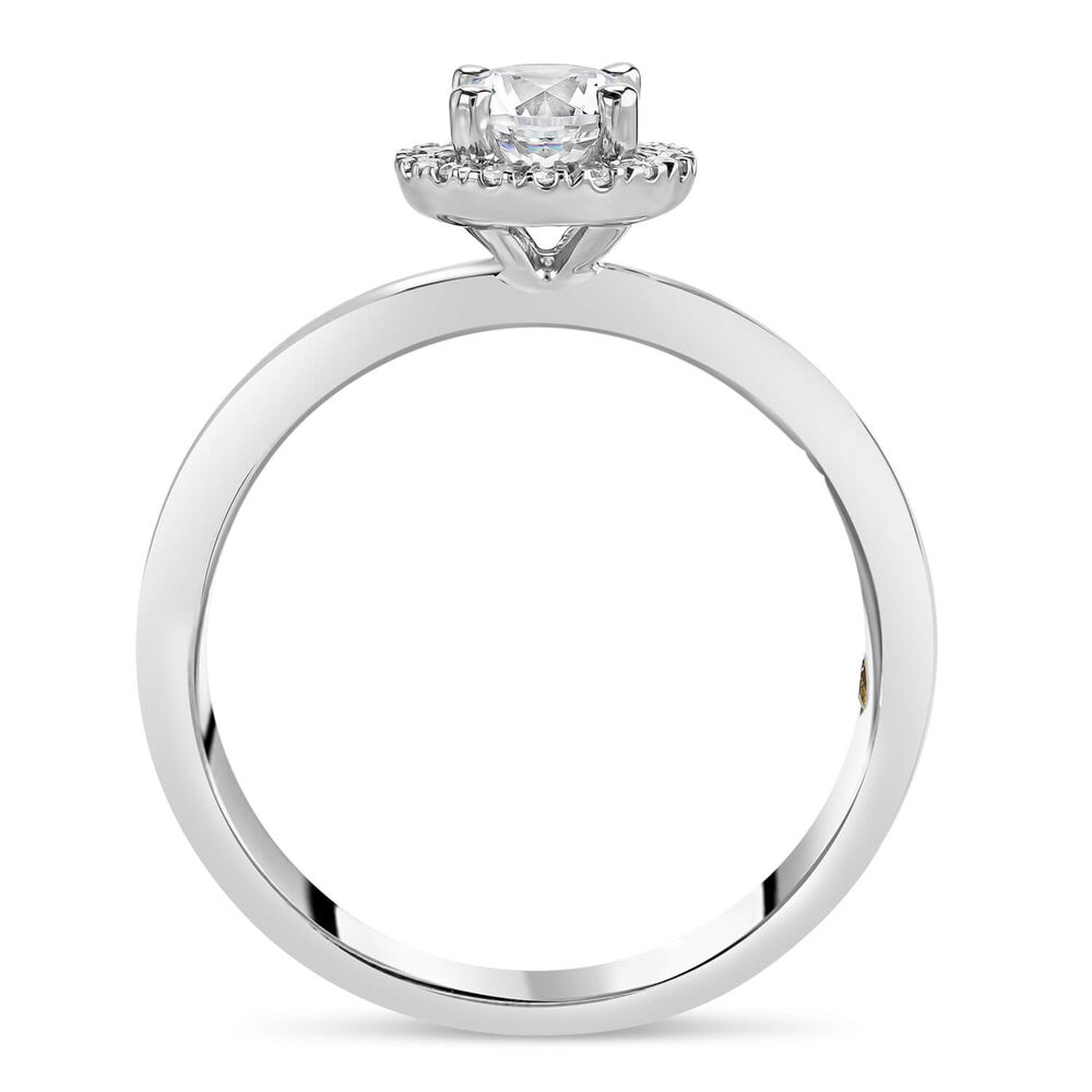 Northern Star 0.58 Round Diamond Brilliant Halo 18ct White Gold Ring image number 2