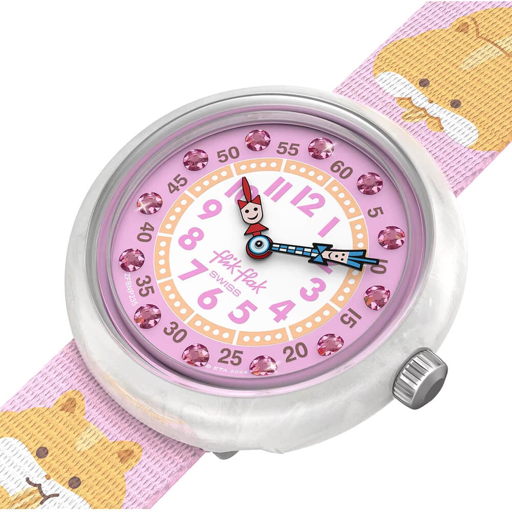 FLIK FLAK Cuddly Hamster 31.85mm Pink Dial Quartz Kids Watch image number 2