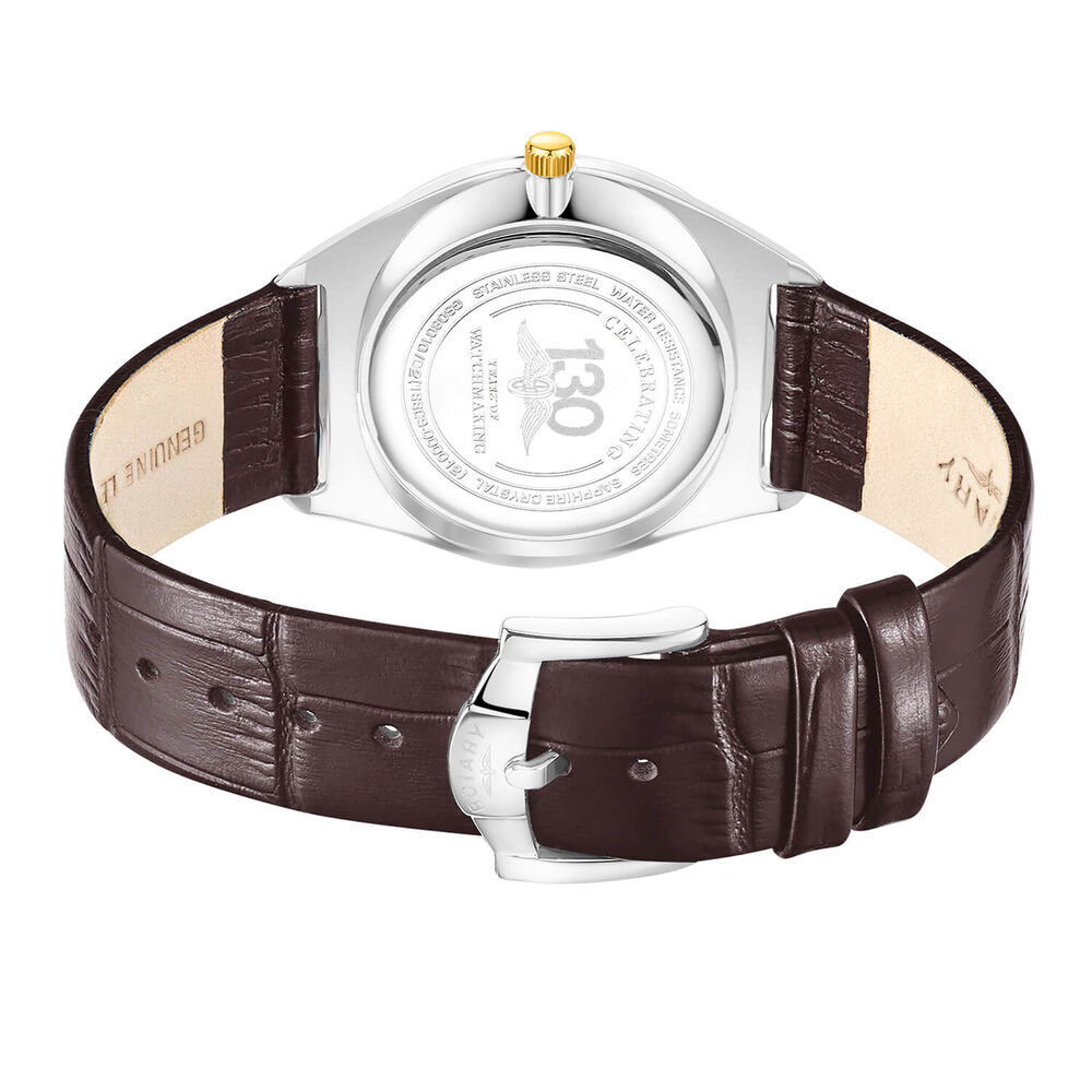 Rotary Ultra Slim 38mm Silver Dial Brown Leather Strap Watch