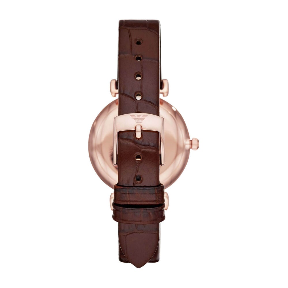 Emporio Armani Rose Gold PVD Case & Burgundy Leather 32mm Watch