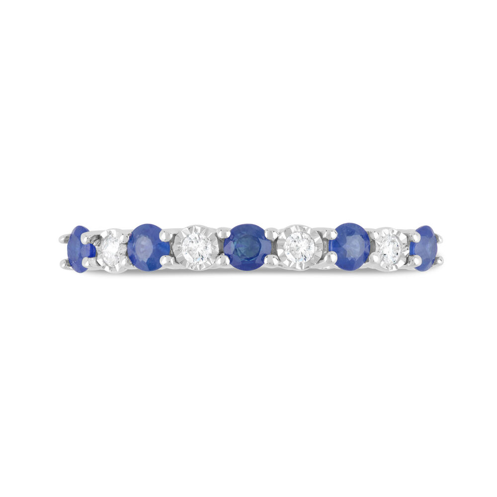 9ct Yellow & White Gold Diamond & Sapphire Eternity Ring