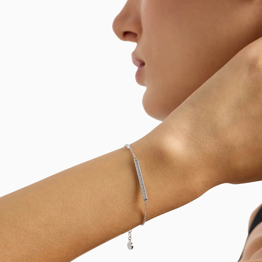 Emporio Armani Sterling Silver Cubic Zirconia ID Bracelet image number 2