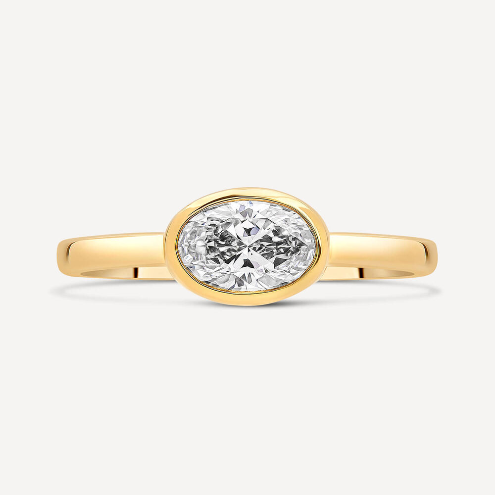 Born Orbit 9ct Yellow Gold Lab Grown 1ct Oval Diamond Ring