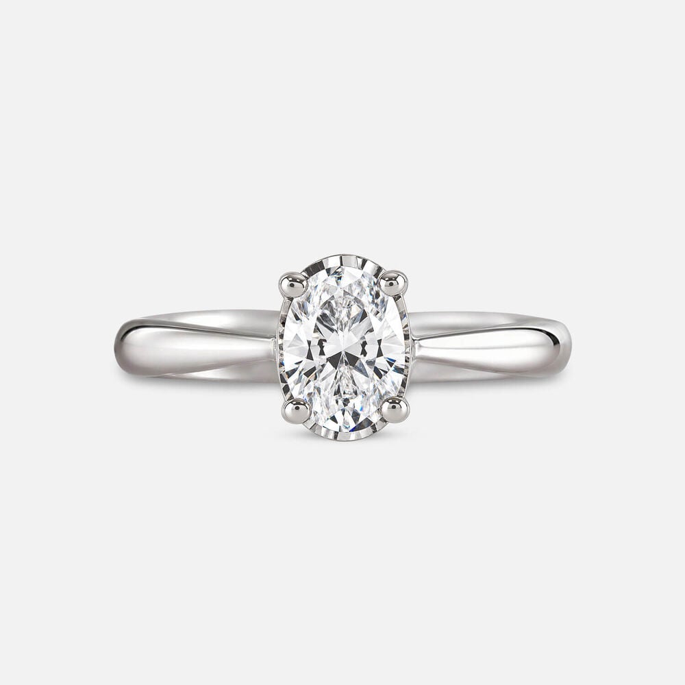 Prism 9ct White Gold 0.50ct Oval Diamond Solitaire Ring