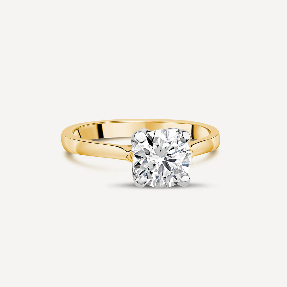 Born 18ct Yellow Gold Lab Grown 1.50ct Round Solitaire Diamond Ring image number 2