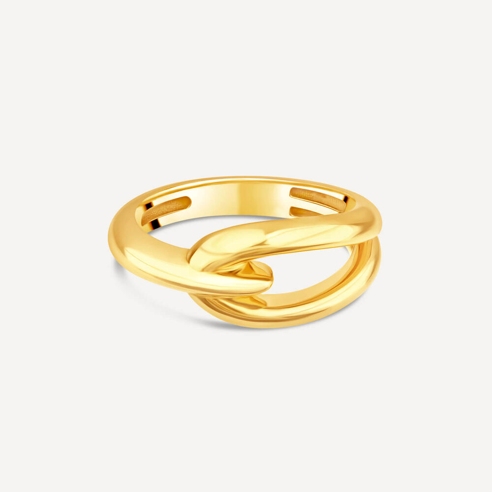 9ct Yellow Gold Stirrup Polished Plain Band Ring