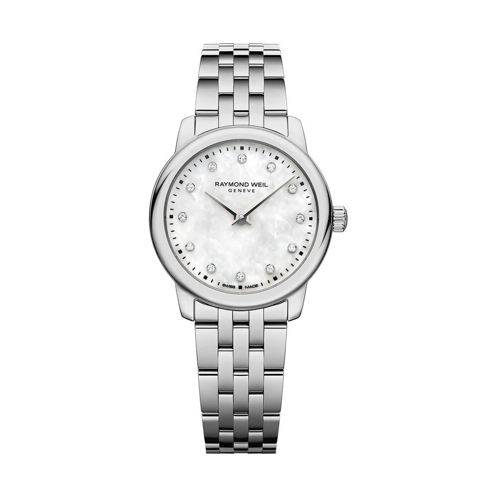 Raymond Weil Toccata Classic 24mm Mother of Pearl Diamond Dots Dial Steel Bracelet Watch