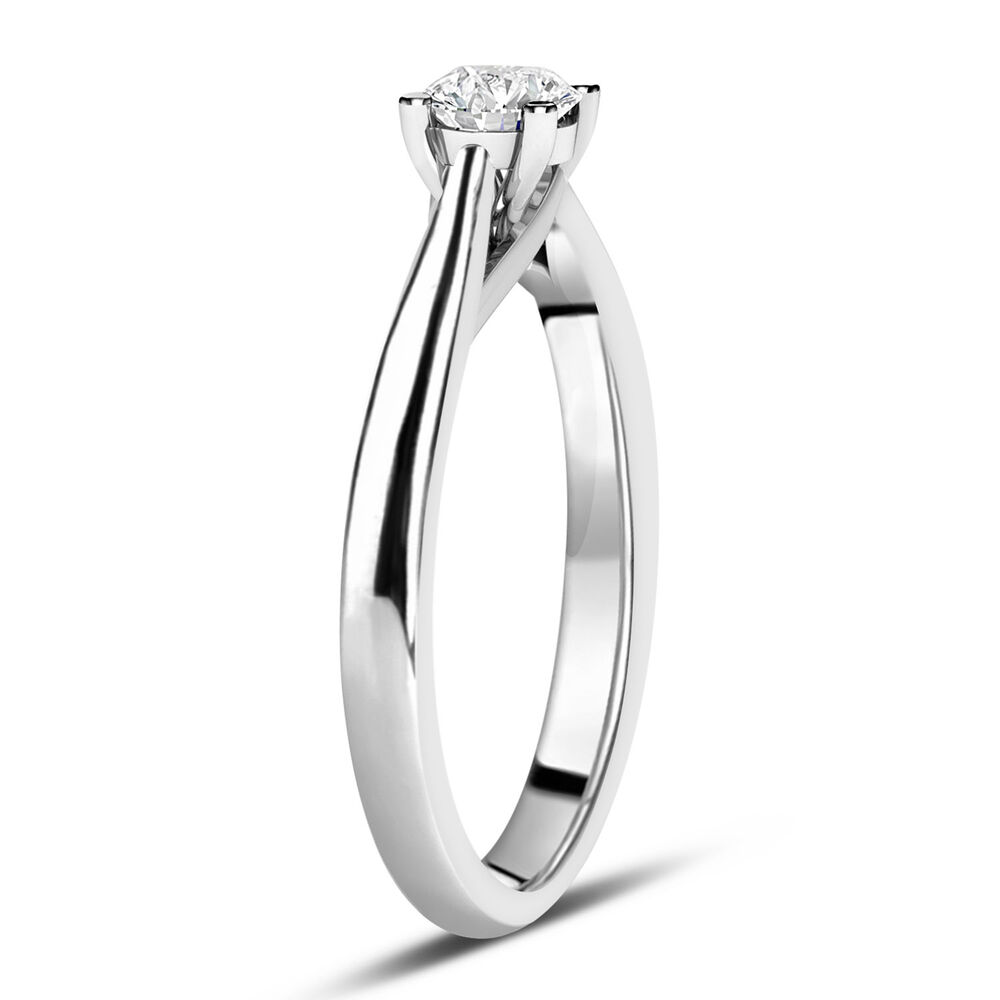 18ct White Gold 0.40ct Round Diamond Orchid Setting Ring image number 2