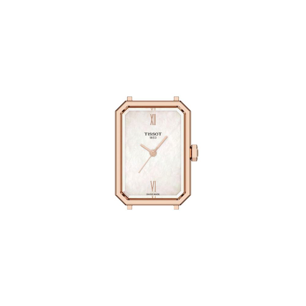Tissot SRV 21.8mm Mother of Pearl Dial Black Leather Strap Watch image number 2