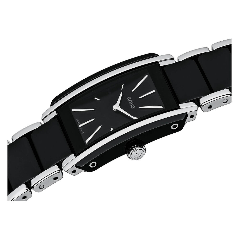Rado Integral Black Dial Silver Index Black Ceramic Case Bracelet Watch