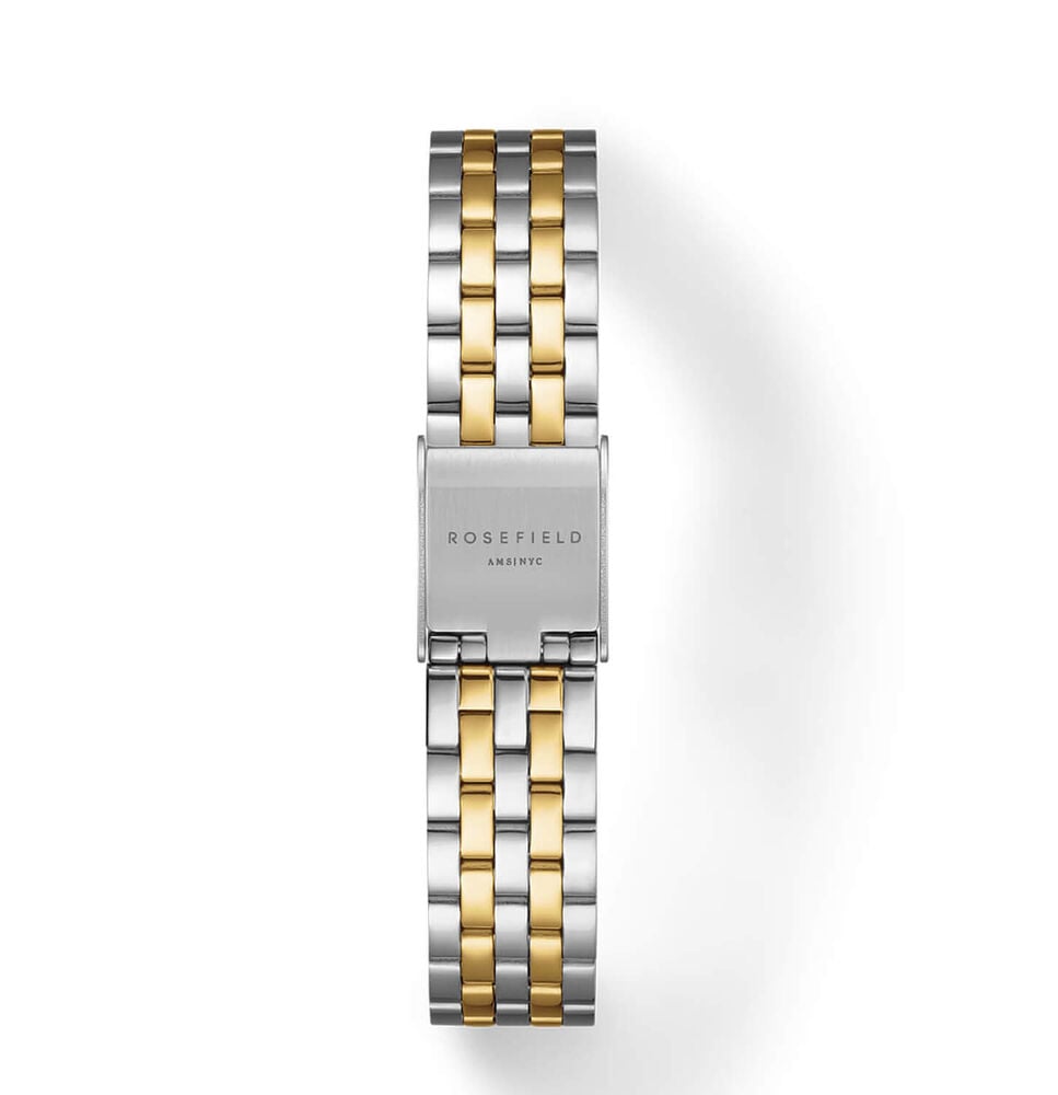 Rosefield Boxelle Duotone 19.5x19.5mm White Matte Dial 23k Gold Plated Steel Bracelet Watch image number 3