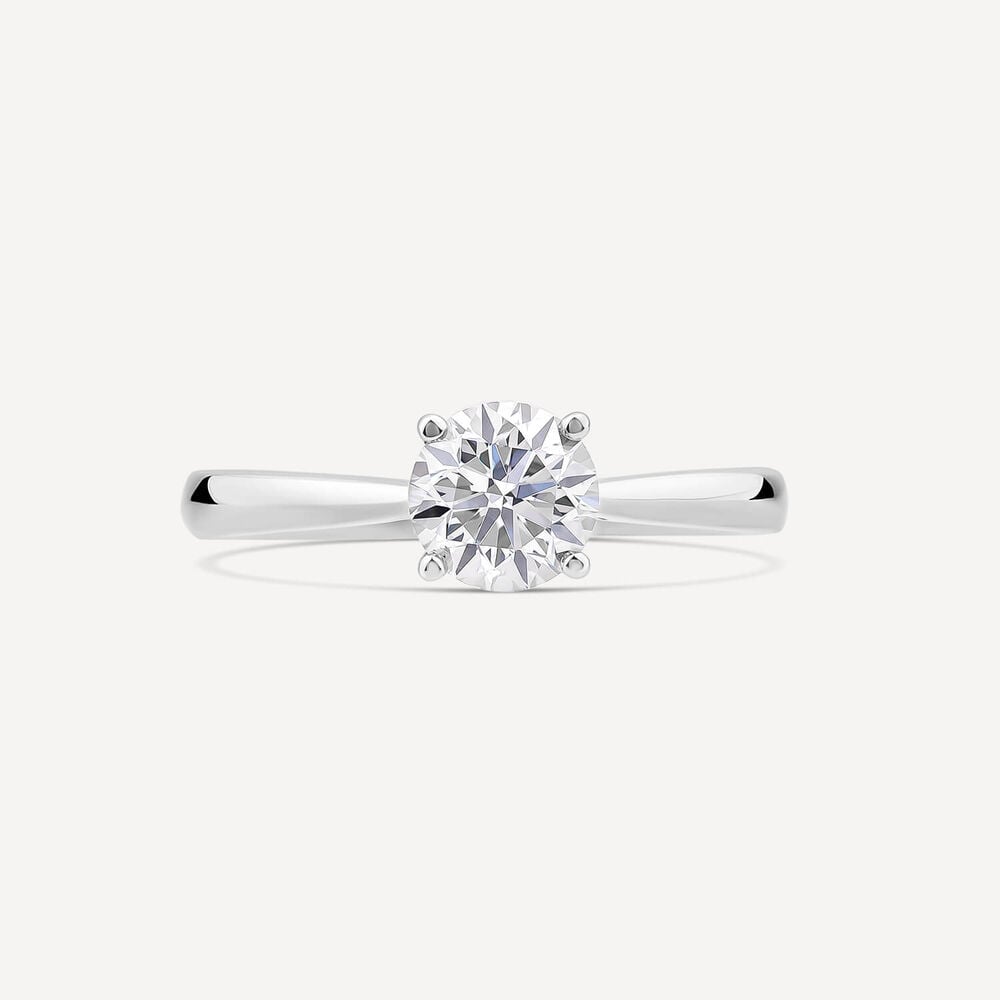 18ct White Gold 1.00ct Round Brilliant Diamond Four Claw Solitaire Ring