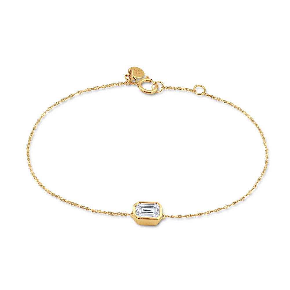 Born Contour 9ct Yellow Gold 0.30ct Emerald Lab Grown Diamond Bracelet