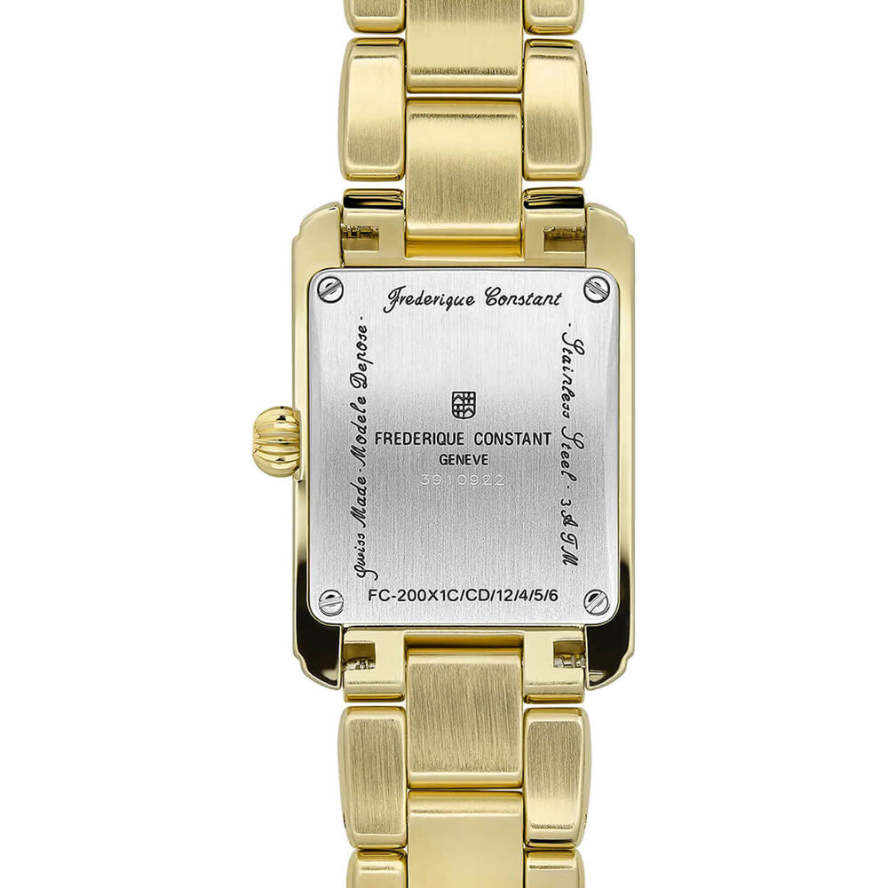 Frederique Constant Classics Caree 30x21mm Silver Dial Gold Tone Steel Bracelet Watch image number 2