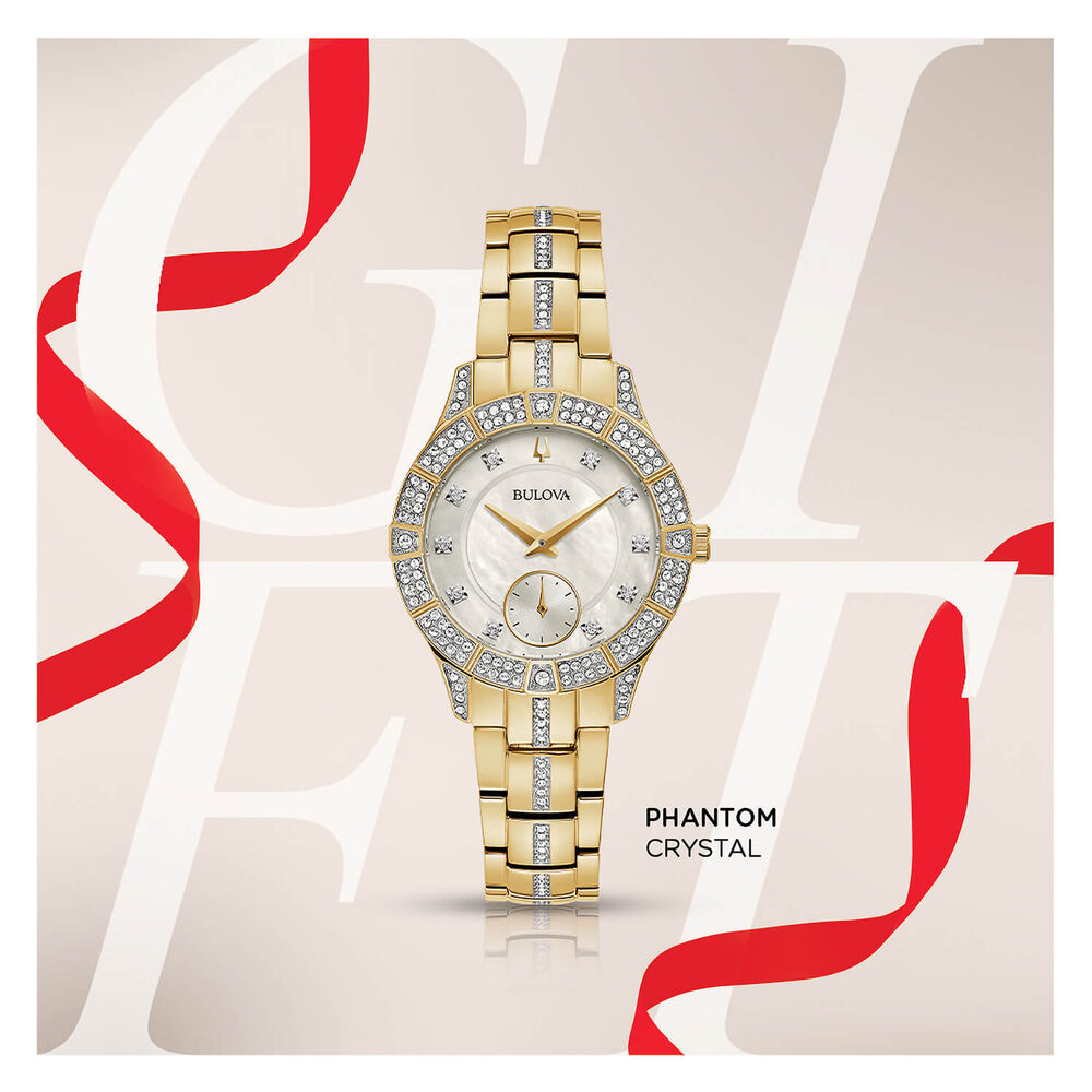 Bulova Crystal Phantom 31mm Pearlised Dial Bracelet Watch image number 1