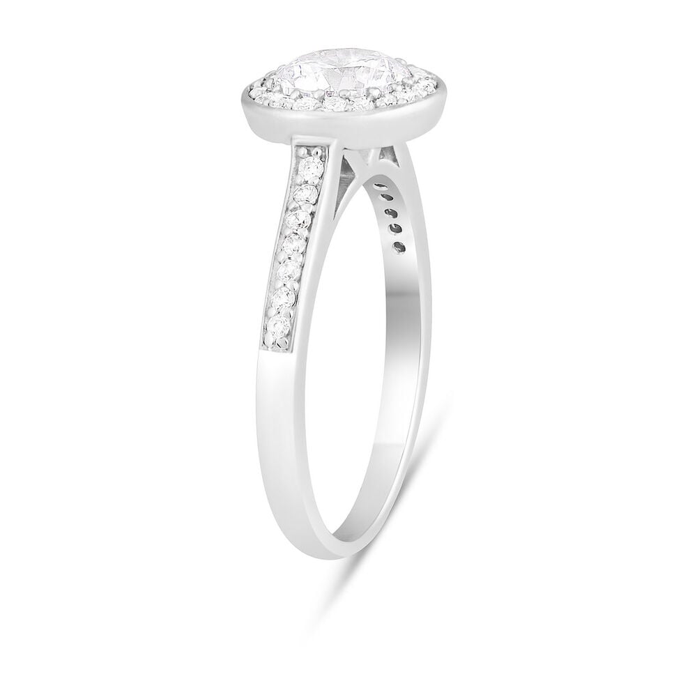 Ladies Sterling Silver Cubic Zirconia Halo Ring image number 3