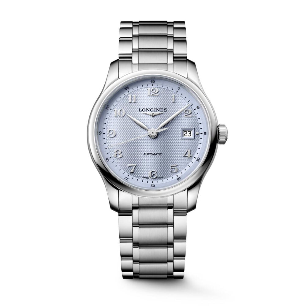 Longines Master Collection 39mm Light Blue Barleycorn Dial Steel Bracelet Watch
