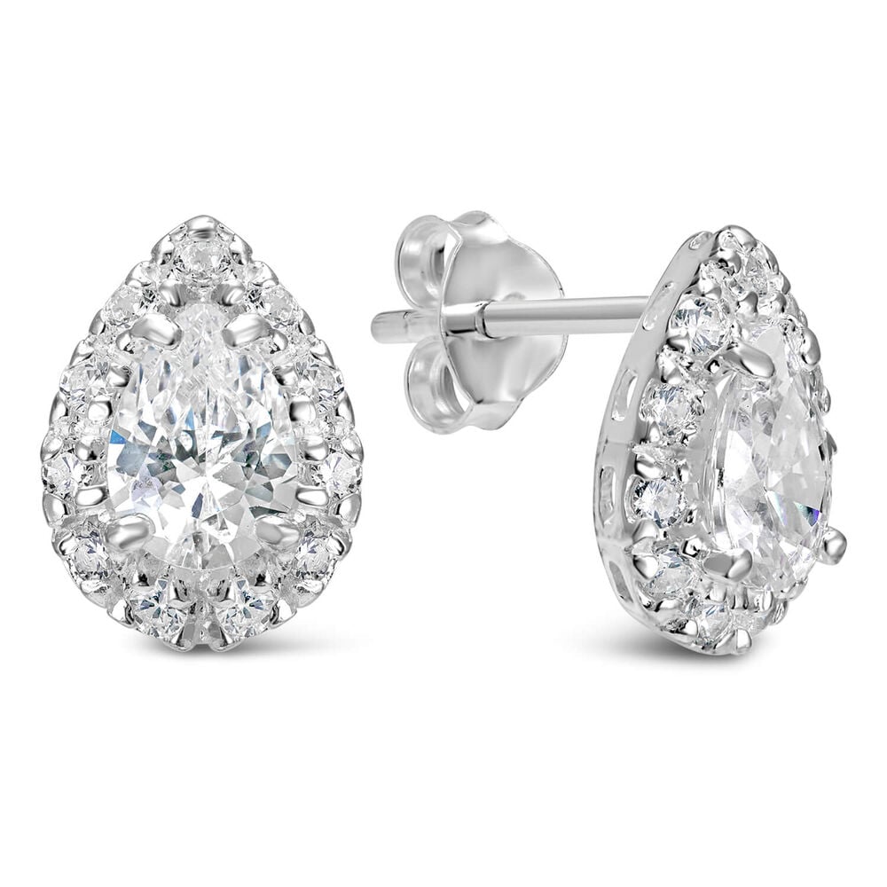 Sterling Silver and Cubic Zirconia Earrings image number 1