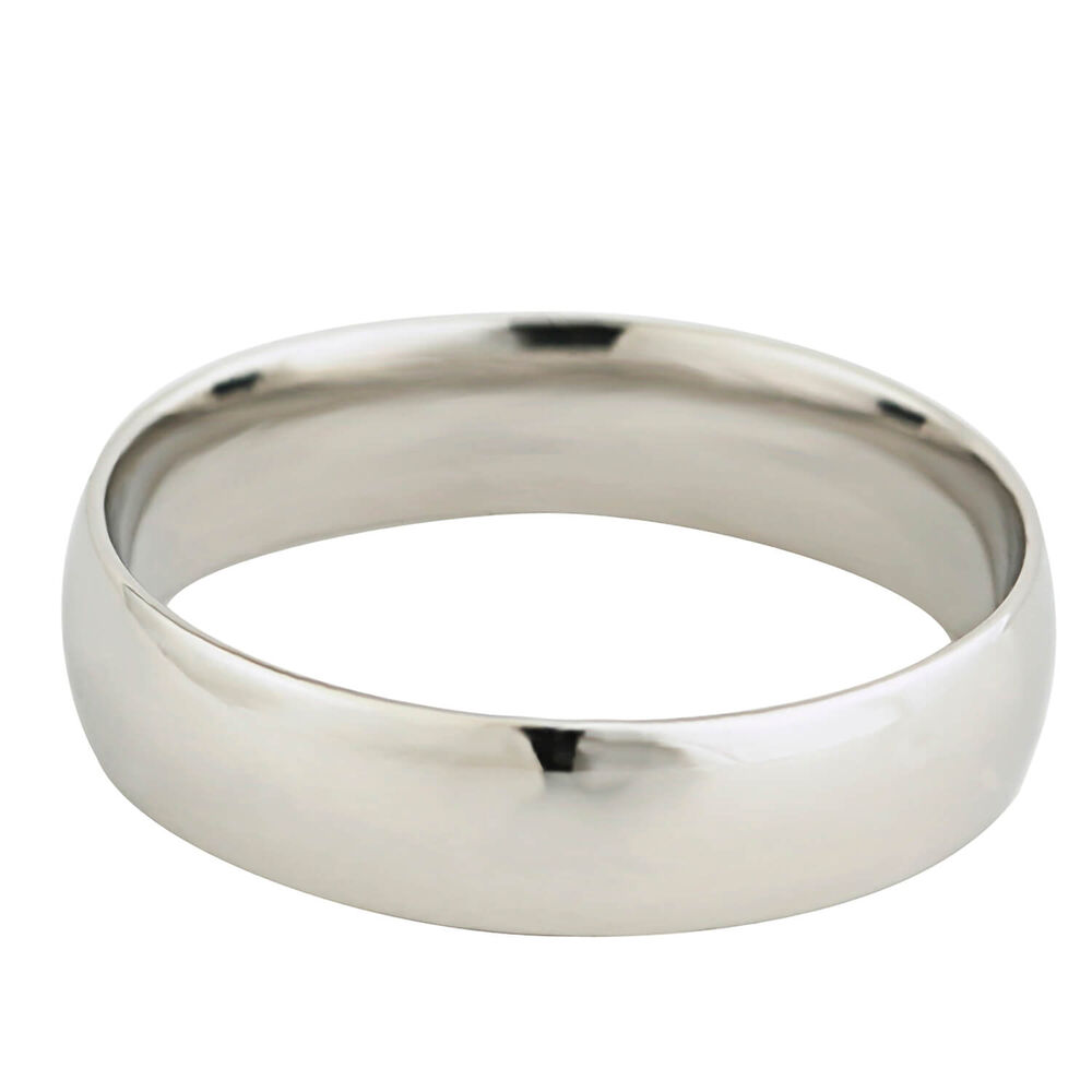 Platinum 5mm Gents Wedding Ring image number 0