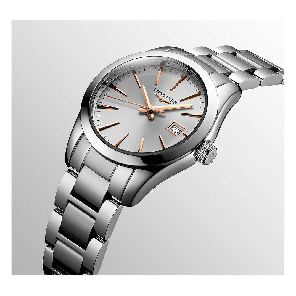 Longines Performance Conquest Classic 30mm Silver Dial Steel Bracelet Watch image number 4