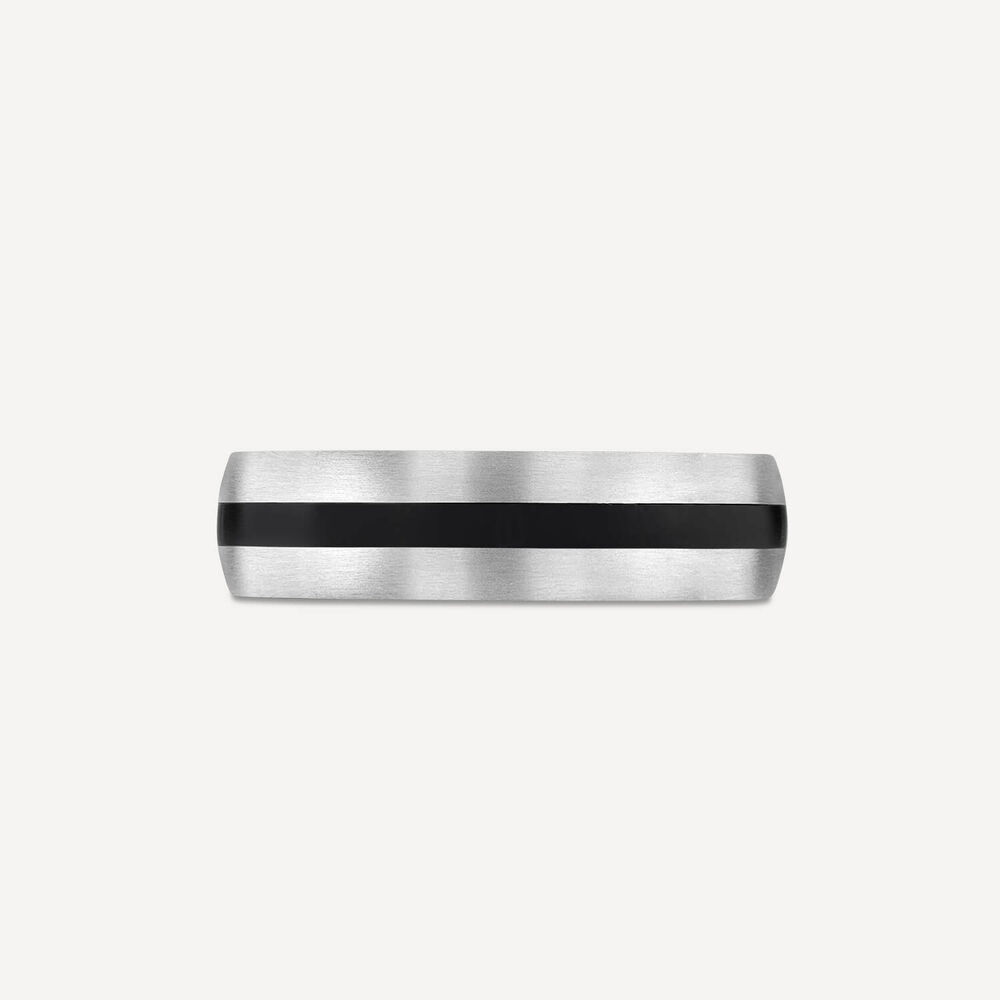 Titanium Black Centre Stripe 6mm Band Ring