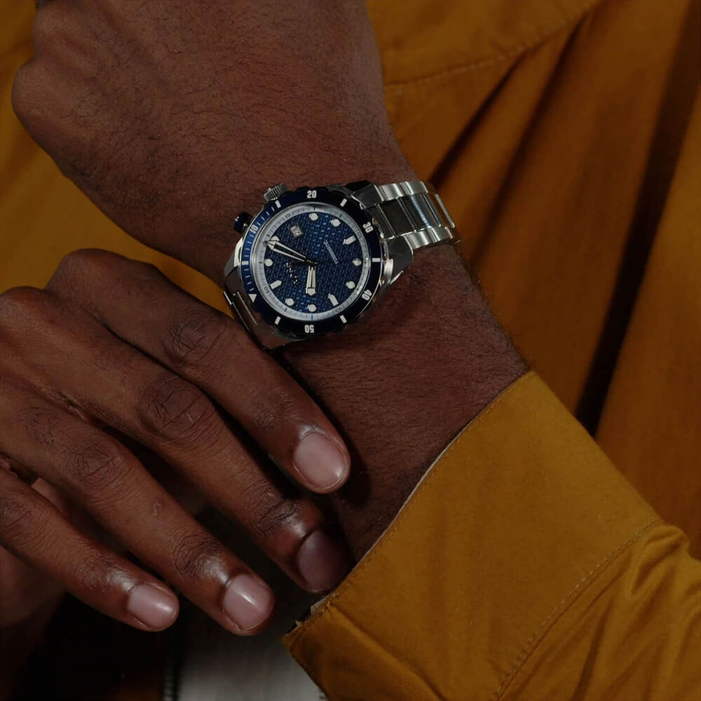 BOSS Bossmatic 42mm Blue Dial Stainless Steel Bracelet Watch image number 3