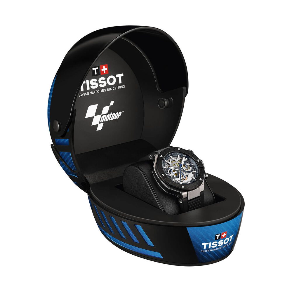 Tissot T-Race MotoGP Automatic Chronograph 45mm Transparent Dial Black Rubber Strap Watch image number 6