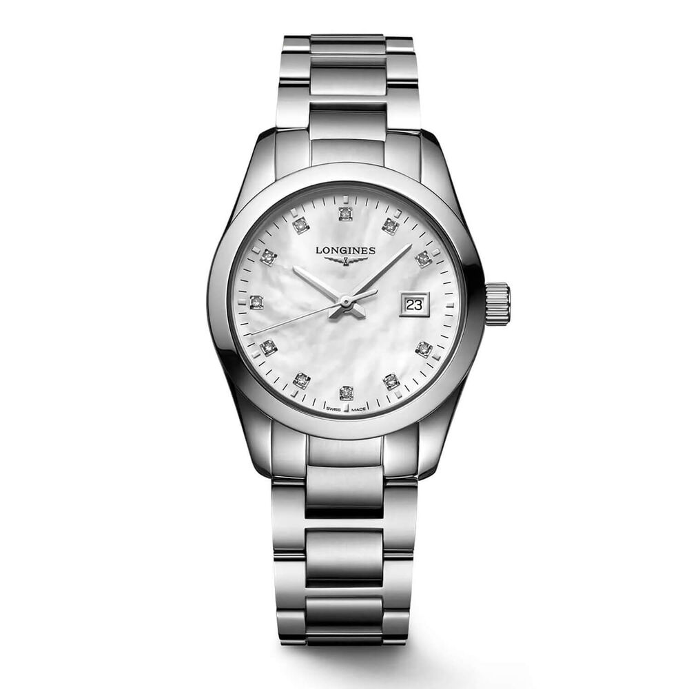 Longines Performance Conquest Classic 30mm Mother of Pearl Steel Watch image number 0