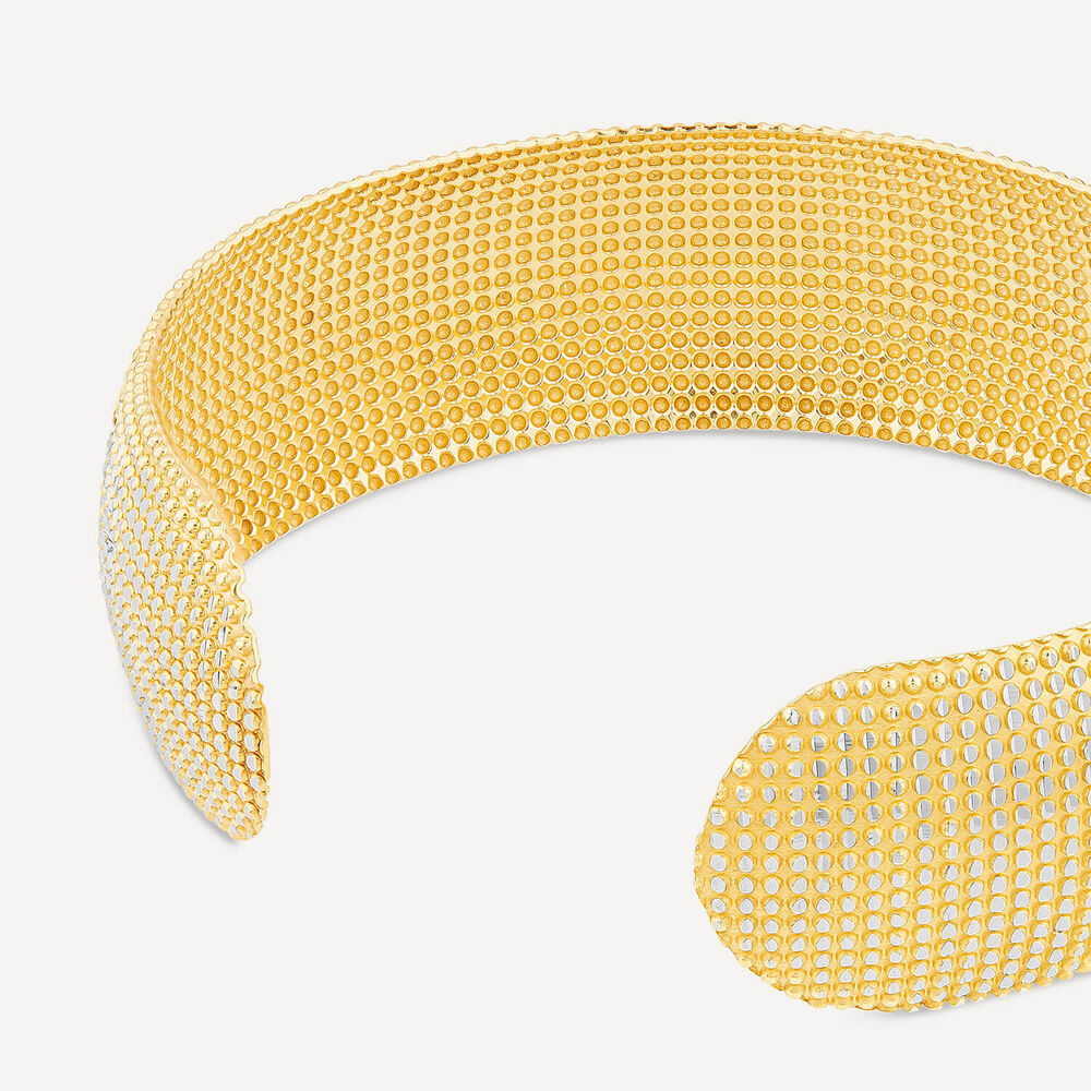 Sterling Silver Yellow Gold Plated Diamond Cut Bangle image number 4