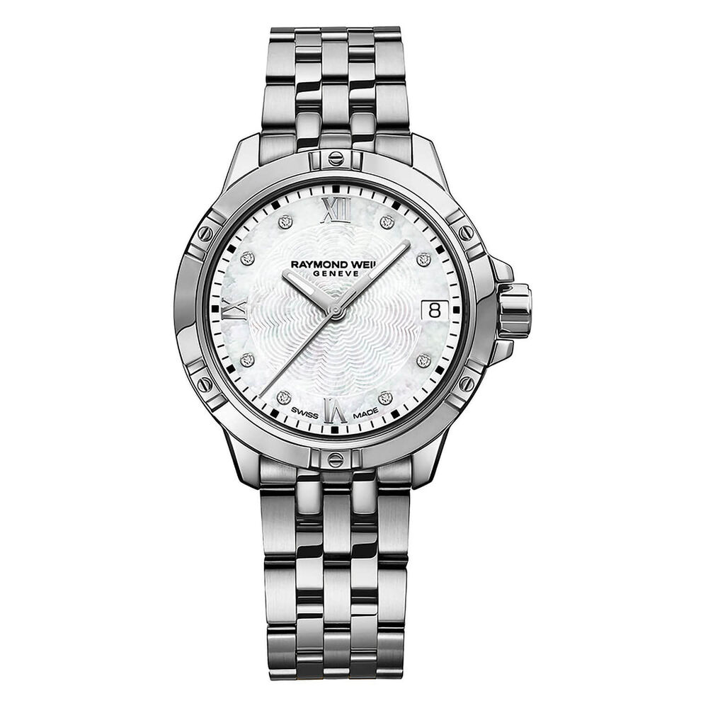 Pre-Owned Raymond Weil Tango 30mm MOP Dial Diamond Dots Stainless Steel Bracelet Watch