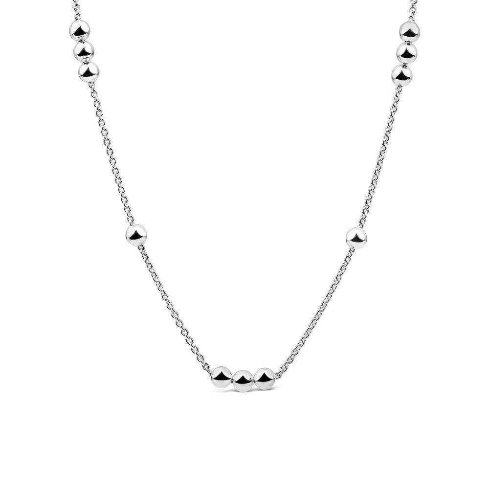 Sterling Silver Stationed Ball Necklet image number 0