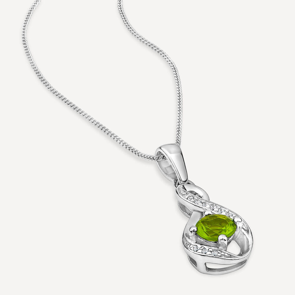Sterling Silver and Cubic Zirconia August Birthstone Pendant (Chain Included) image number 2