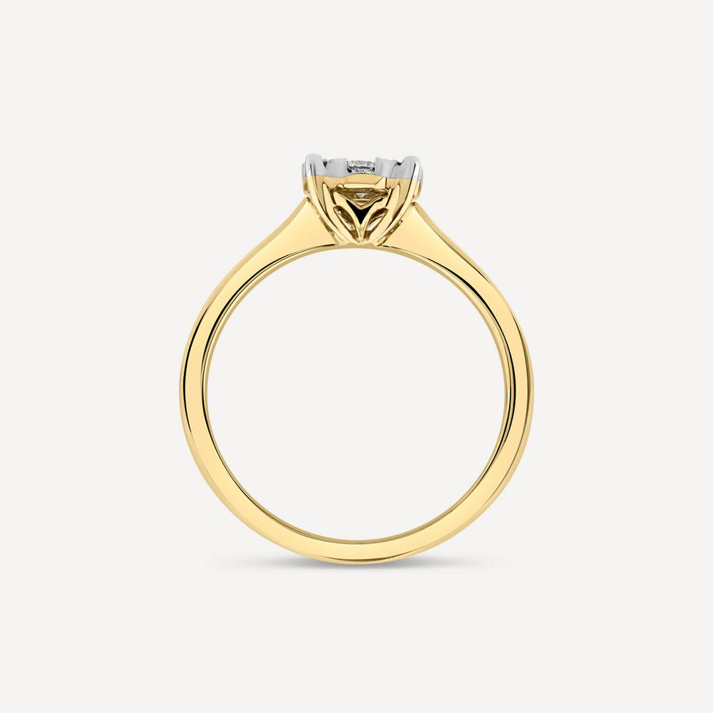 9ct Yellow Gold 0.33ct Solitaire Illusion Set Engagement Ring image number 3
