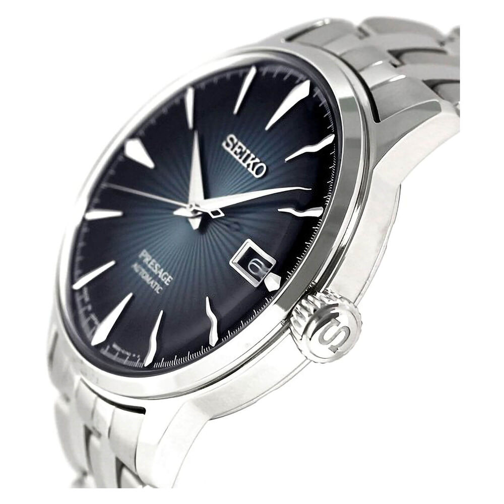 Seiko Presage Cocktail Collection Blue Dial Steel Men's Watch image number 3