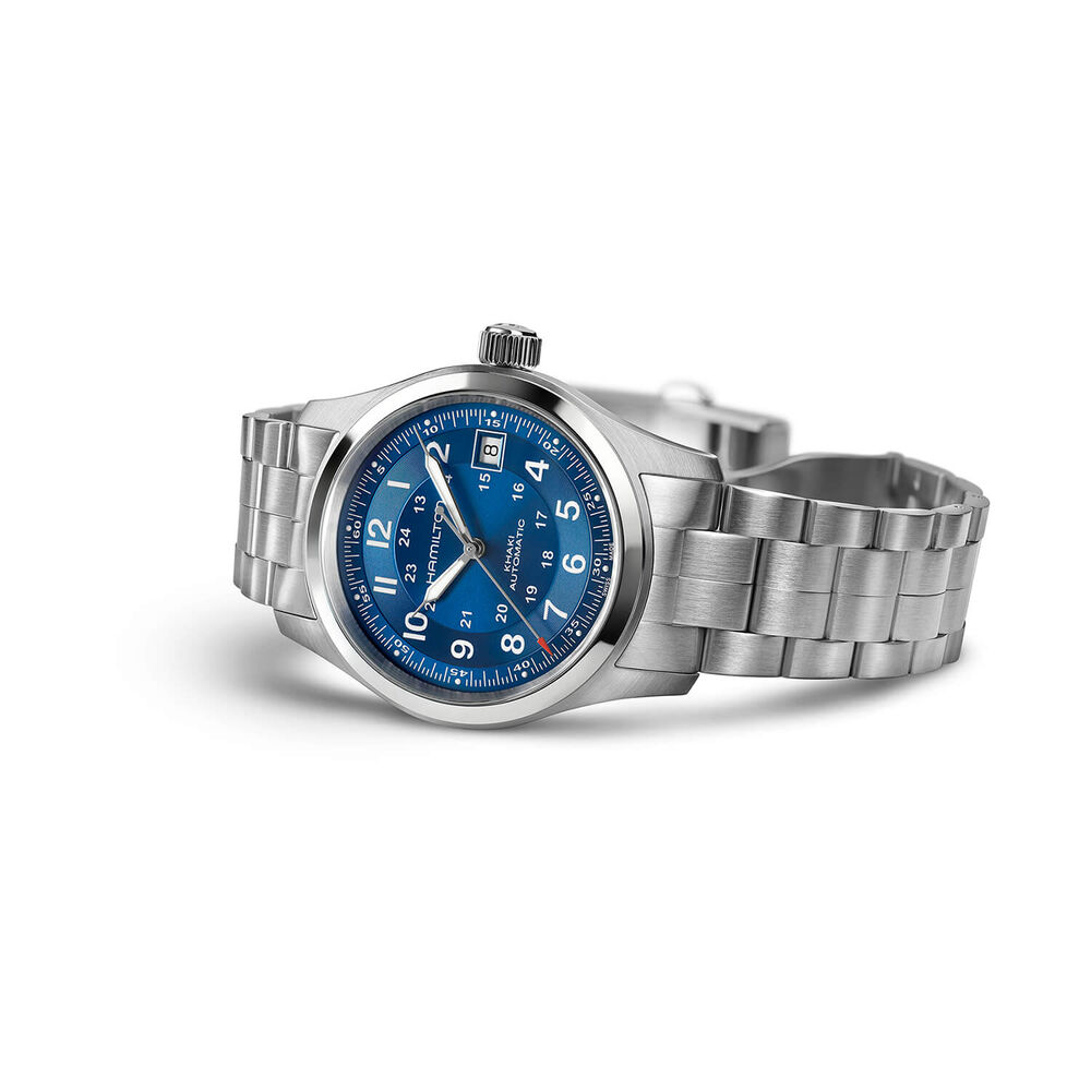 Hamilton Khaki Field 38mm Blue Dial Stainless Steel Bracelet Watch