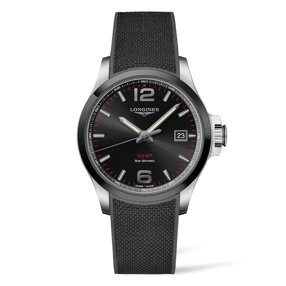 Longines Conquest VHP Black Rubber Strap 43mm Mens Watch image number 0