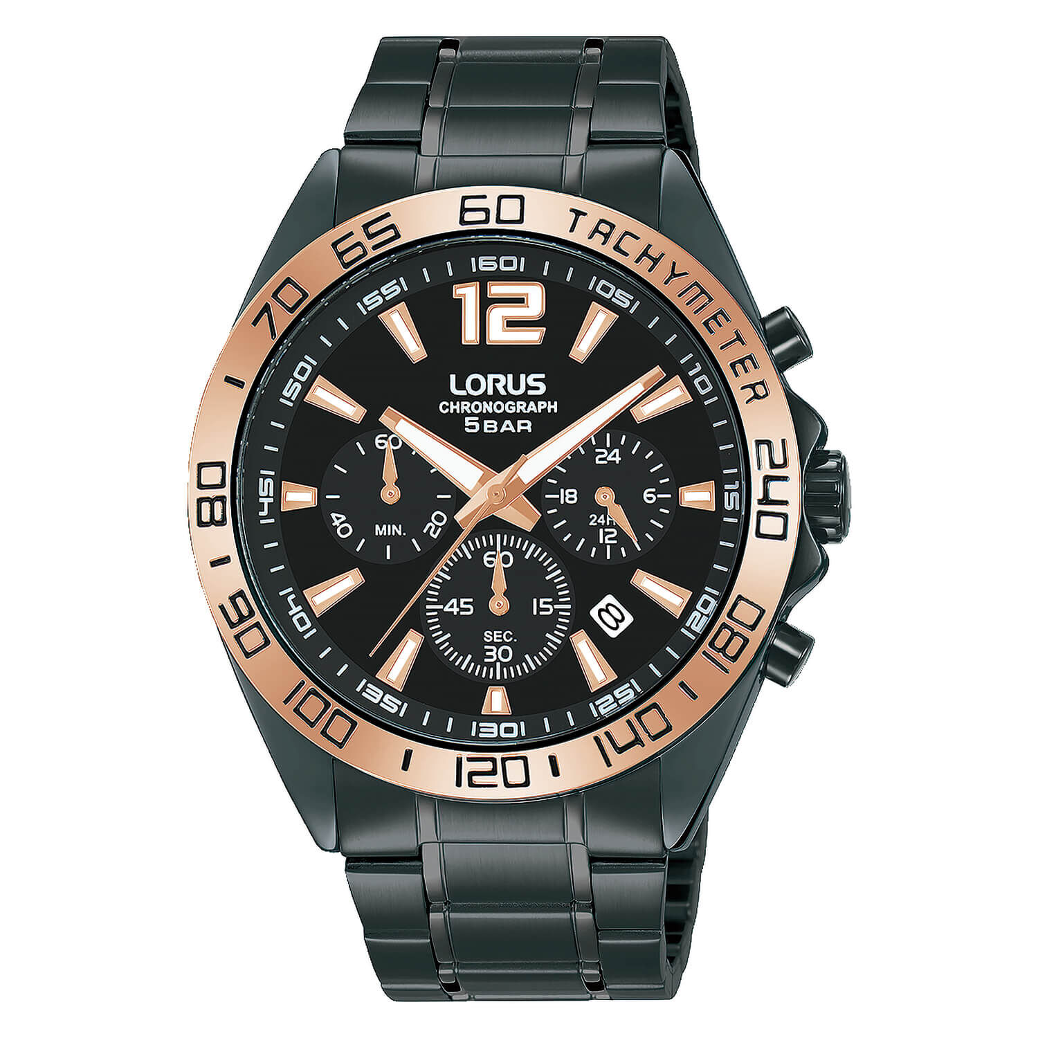 Mens rose gold chronograph watch discount
