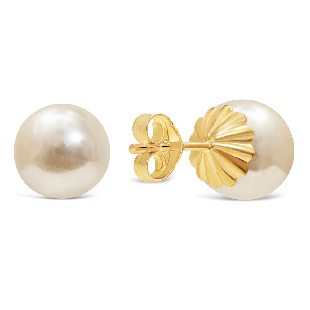 9ct Gold Pearl Stud Earrings image number 2
