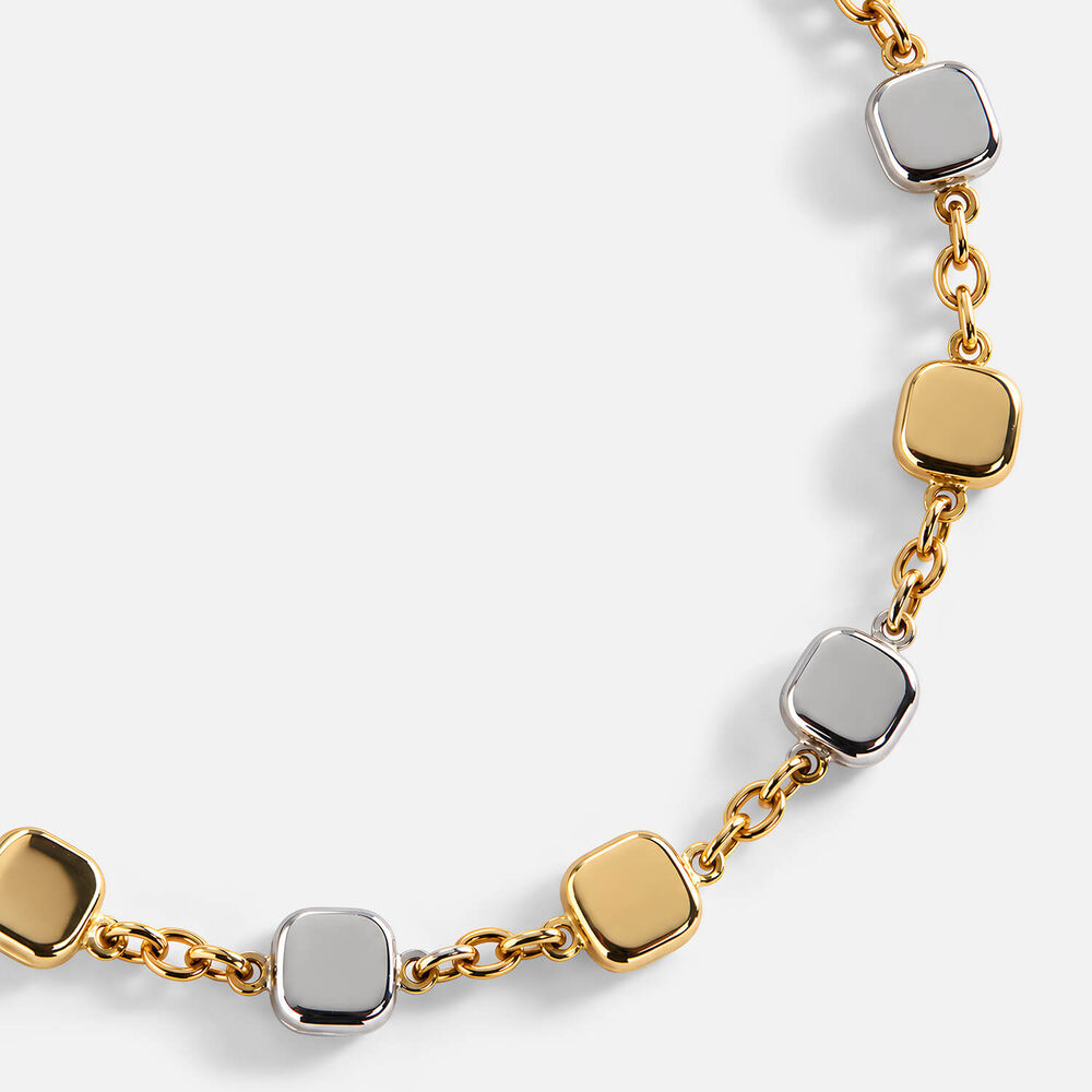 9ct Yellow & White Gold Polished Squares Bracelet