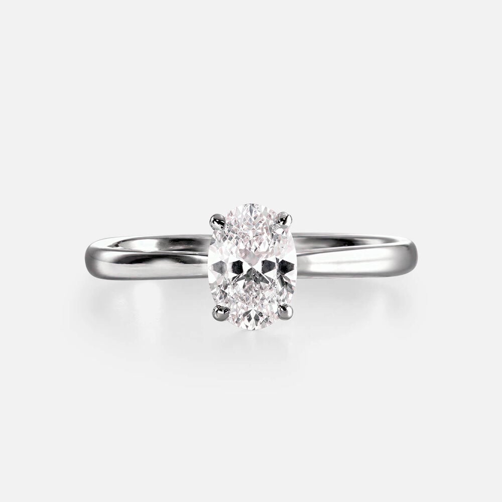 Classic Platinum 0.70ct Oval Diamond Solitaire Ring