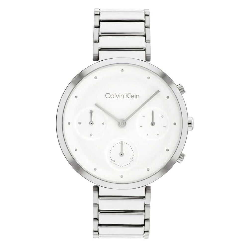 Calvin Klein Minimalistic T-Bar 36mm White Dial Steel Case Bracelet Watch