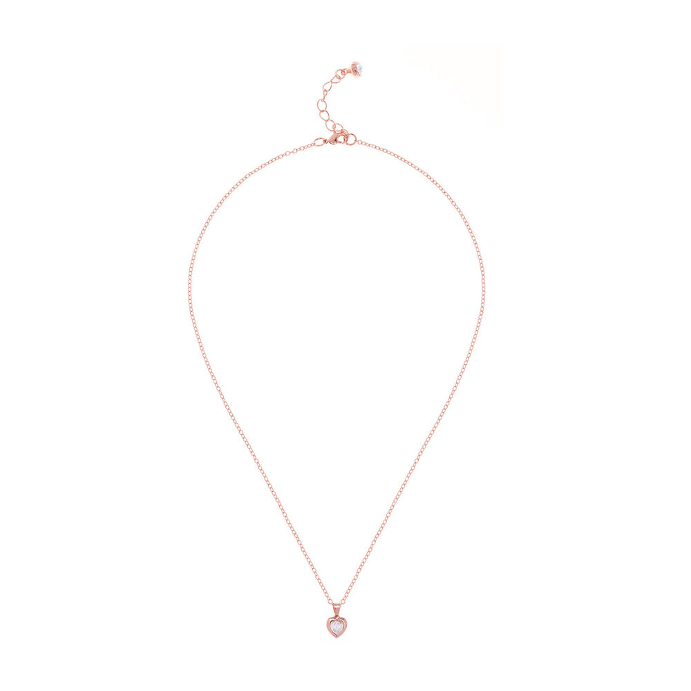 Ted Baker Rose Gold Plated Crystal Heart Pendant image number 1