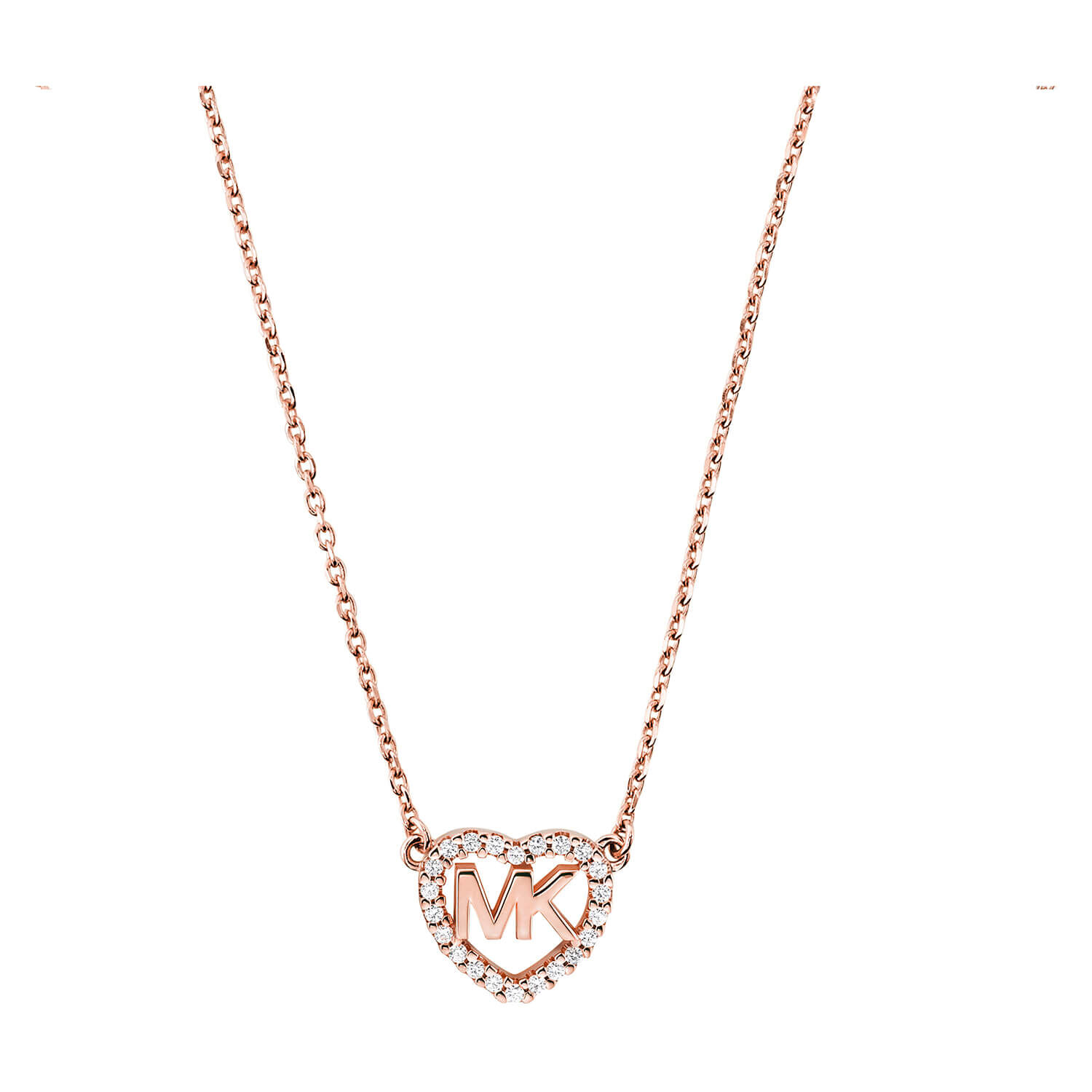 Michael Kors 14ct Rose Gold Plated Heart Pendant  HSamuel
