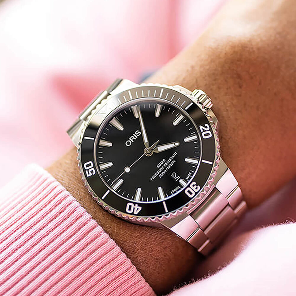 Oris Aquis Date 41.5mm Black Dial Stainless Steel Bracelet Watch image number 5