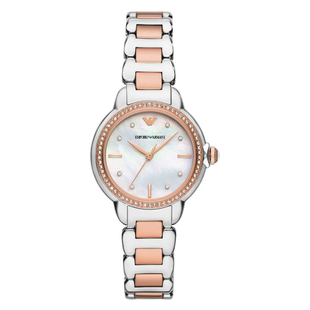 Emporio Armani Mia 32mm MOP Dial Rose Gold Steel Bracelet Watch image number 0