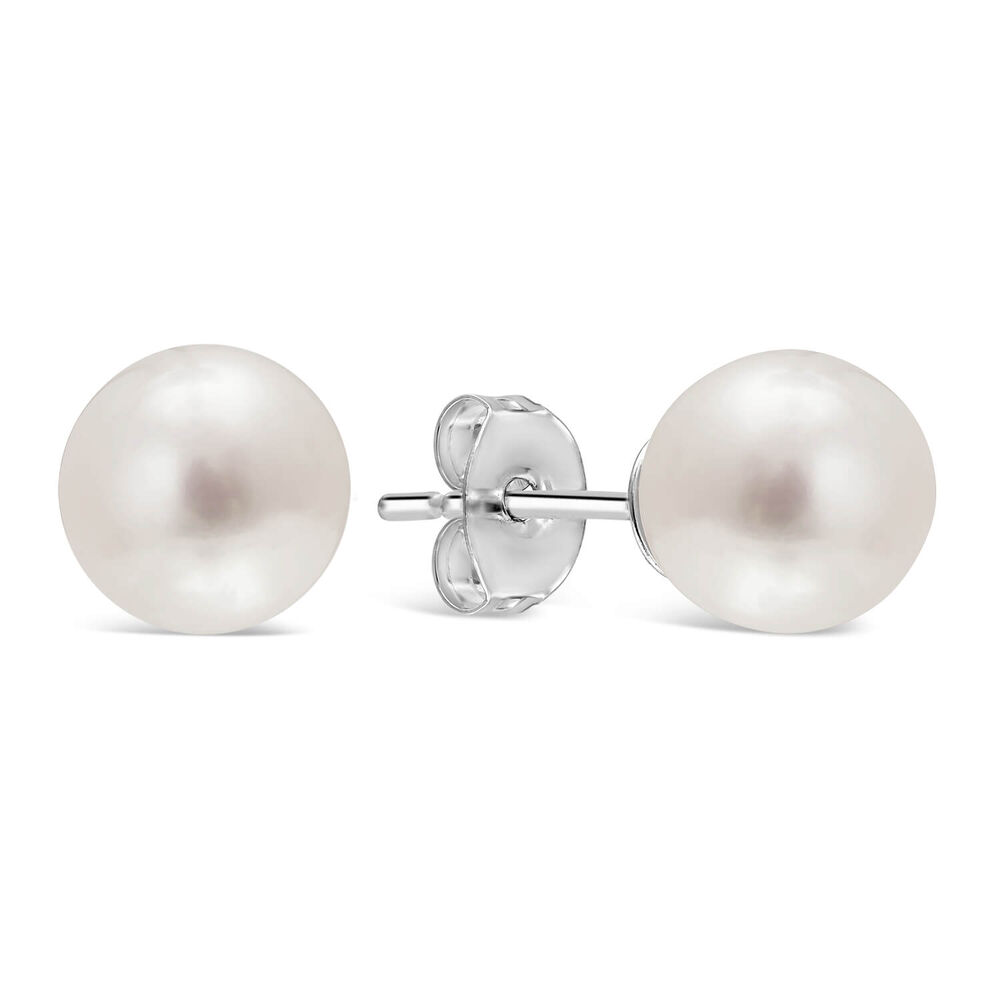 Sterling Silver Pearl Earrings image number 1