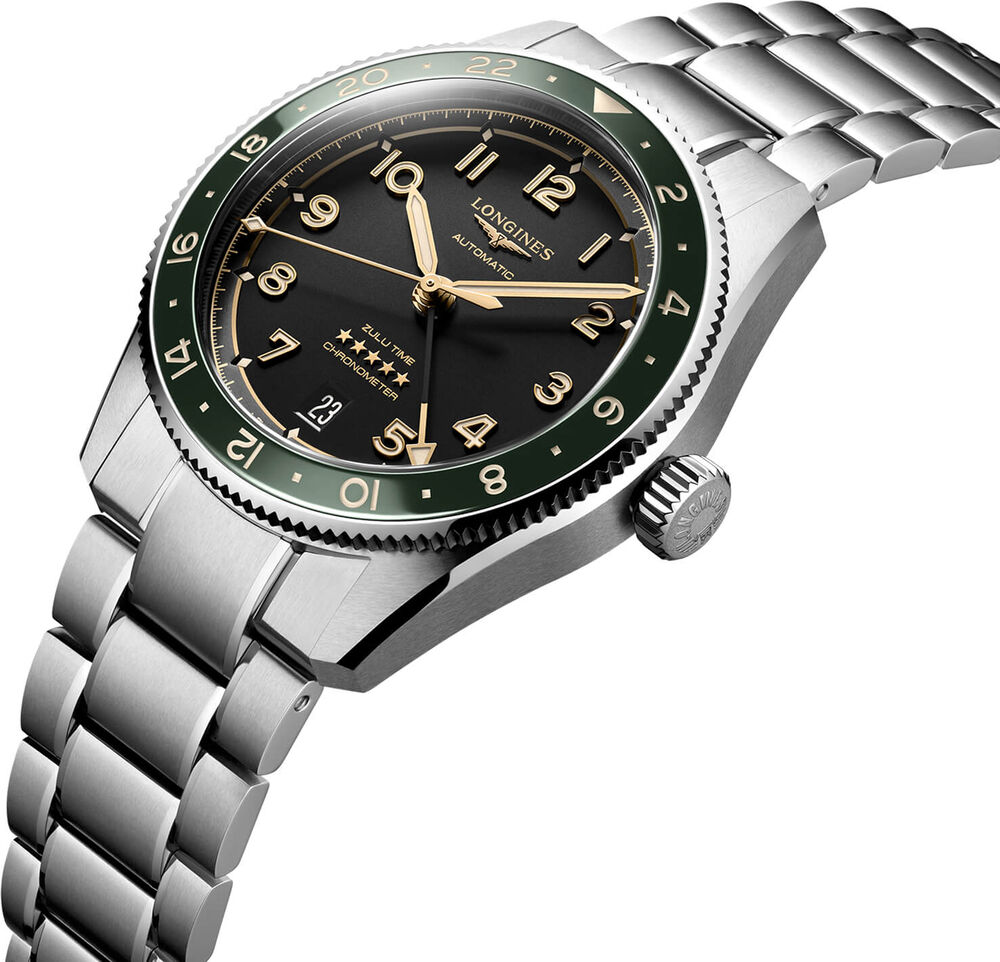 Longines Spirit 39mm Anthracite Dial Ceramic Case Stainless Steel Bracelet Watch image number 1