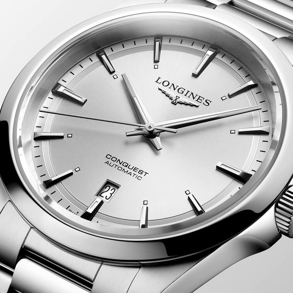 Longines Conquest 2023 41mm Sunray Silver Dial Steel Case & Bracelet Men's Watch image number 3