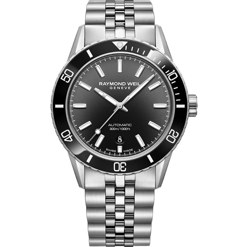 Raymond Weil Freelancer 42.5mm Black Dial Black Ceramic Bezel Watch